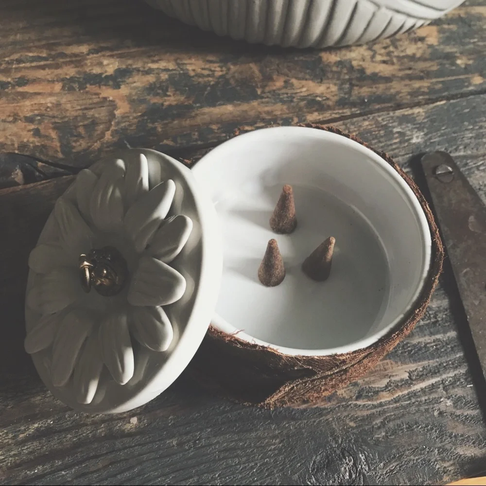 Artisan Leather Wrapped Meditation Vessel | Italian Leather | Boho Home Decor